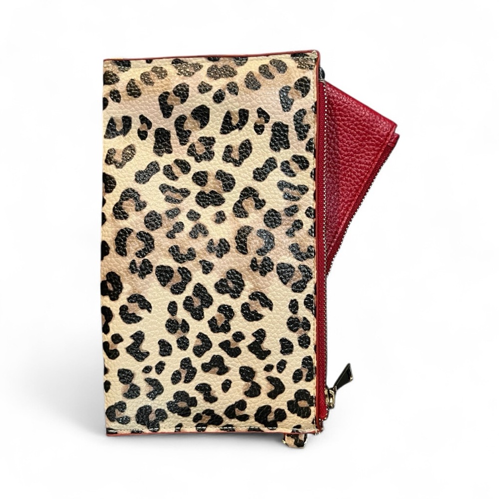 NWT Chico's Leopard and Red Clutch